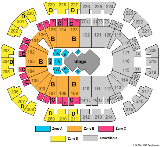 Save Mart Center Cirque Zone Seating Chart